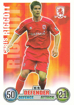 Chris Riggott Middlesbrough 2007/08 Topps Match Attax Update #53